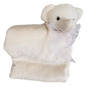 Thro Baby Plush Cream Elephant Blanket